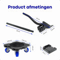 Moeve Meubelroller - Meubeltransporter - Draagvermogen 700kg - 4 stuks - Kleur Zwart/Blauw