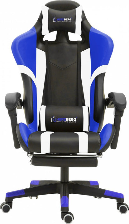 Driekleurige Gaming- En Bureaustoel Met Lineair Accent-gamestoel met voetsteun