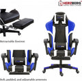 Driekleurige Gaming- En Bureaustoel Met Lineair Accent-gamestoel met voetsteun