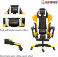 Driekleurige Gaming- En Bureaustoel Met Lineair Accent-gamestoel met voetsteun