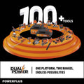 Dual Power Accu-grasmaaier POWDPG75610 - 40 V, 420 mm Ø grasmaaier, zonder accu en lader, met grasopvangbak en achteruitworp