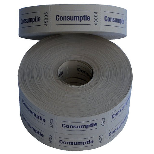 Combicraft - Consumptiebon 57x30mm 2-zijdig 2x1000 stuks geel | Set a 2 stuk | 30 stuks