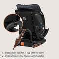 Lionelo Bastiaan RWF i-Size Autostoel - 360° Draaibaar - ISOFIX - Achterwaarts & Voorwaarts - Zwart / Grijs