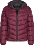 Cappuccino Italia Hooded Winter Jacket - Heren Jas - Polyester - Burgundy Rood - Maat L