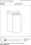 Lucide BOOGY - Wandspot - 2xGU10 - IP44 - Roest bruin