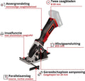 Einhell Accu Cirkelzaag TE-CS 18/165-1 Li Solo - Power X-Change - 18 V/Li-ion - 3.500 t/min - Ø89 mm - Max. Zaagdiepte: 28 mm - Incl. 2 zaagbladen - Excl. accu en lader