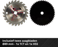 Einhell Accu Cirkelzaag TE-CS 18/165-1 Li Solo - Power X-Change - 18 V/Li-ion - 3.500 t/min - Ø89 mm - Max. Zaagdiepte: 28 mm - Incl. 2 zaagbladen - Excl. accu en lader