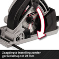 Einhell Accu Cirkelzaag TE-CS 18/165-1 Li Solo - Power X-Change - 18 V/Li-ion - 3.500 t/min - Ø89 mm - Max. Zaagdiepte: 28 mm - Incl. 2 zaagbladen - Excl. accu en lader