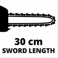 Einhell Accu Kettingzaag FORTEXXA 18/30 Li Solo - Power X-Change - 18 V/Li-Ion - Koolborstelloze motor - Zwaardlengte: 30 cm - Max. Zaaglengte: 27 cm - Excl. accu en lader