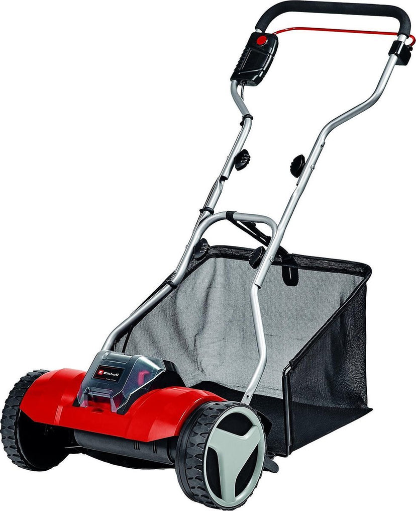 Einhell Accu Kooimesmaaier GE-HM 18/38 Li Solo - Power X-Change - 18 V/Li-Ion - 890 t/min - 38 cm - 45 L - Met accu ondersteuning of hand aangedreven - Geschikt voor 400 m² - Excl. accu en lader