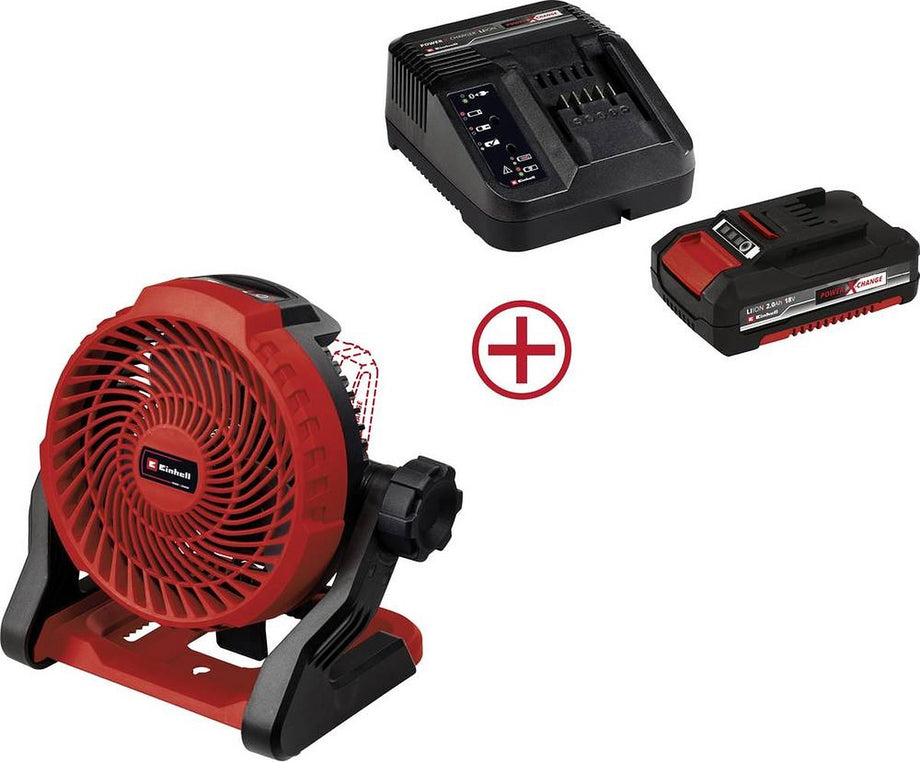 Einhell GE-CF 18/2200 Li (1x 2,0Ah) Power X-Change Accuventilator (Ø x h) 180 mm x 270 mm Rood