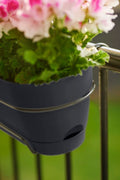 Elho Vibia Campana Balkonbak Allin1 70 - Plantenbak voor Balkon - Ø 70.4 x H 17.7 cm - Antraciet