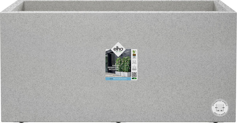 Elho Vivo Next Lang 80 - Plantenbak voor Binnen & Buiten Rechthoekig - 100% Gerecycled Plastic - L 78.0 x H 37.9 cm - Living concrete