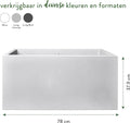Elho Vivo Next Lang 80 - Plantenbak voor Binnen & Buiten Rechthoekig - 100% Gerecycled Plastic - L 78.0 x H 37.9 cm - Living concrete