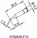Ersa 0102ADLF13 Soldeerpunt Schuin Grootte soldeerpunt 1.30 mm Inhoud: 1 stuk(s)