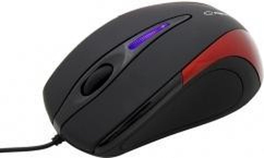 Esperanza Sirius | USB Optische Muis | Ergonomisch | 1000DPI | 3 Buttons | Vertical Scroll | Zwart-Rood