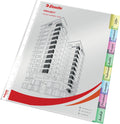 Esselte Premium A4 Index Showtas - Gemaakt Van Kunststof met 8 Tabs - 80 Micron - Transparant