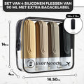 EverNeeds Reisflesjes Met Etui - Navulbaar - Siliconen Reisflesjes Handbagage - Apricot - 4 Stuks