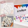 Rubye® Schilderen Op Nummer - Bloemenhoofd - Inclusief Verf en Penselen - (2 stuks)