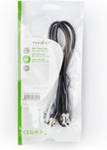 Nedis BNC-Videokabel - BNC Male - BNC Male - Vernikkeld - 75 Ohm - 1.00 m - Zwart