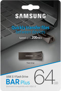 Samsung Bar Plus - USB Flash Drive 64GB - Snelheid tot 300 MB/s - Titanium