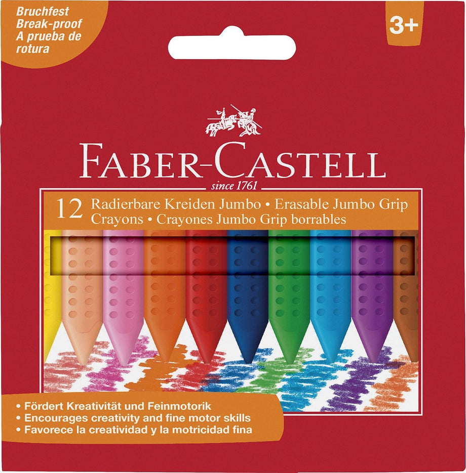 Faber-Castell waskrijt - GRIP Jumbo - 12 stuks - FC-122540