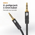 Drivv AUX Kabel 3.5 mm - Jack naar Jack - Verguld - Zwart - 2 meter