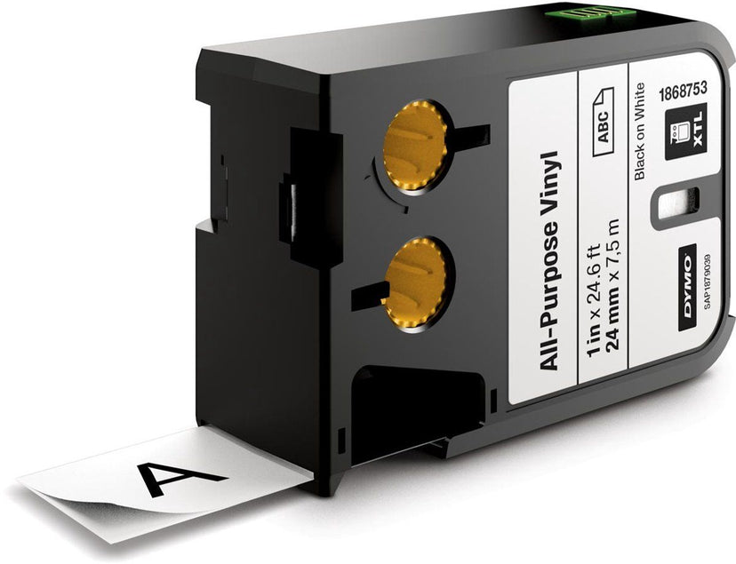 Dymo XTL 300 - Universeel vinyl - Bestendig tegen vocht en chemicaliën - Zwart op wit (7 m)