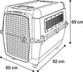 Flamingo Lanta - Reisbench hond XL - Transportbox met wielen en safety lock - Donkergrijs