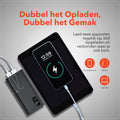 QuchiQ™ Powerbank 20000mAh - Draadloze oplader - Quick Charge - 3 apparaten tegelijk opladen