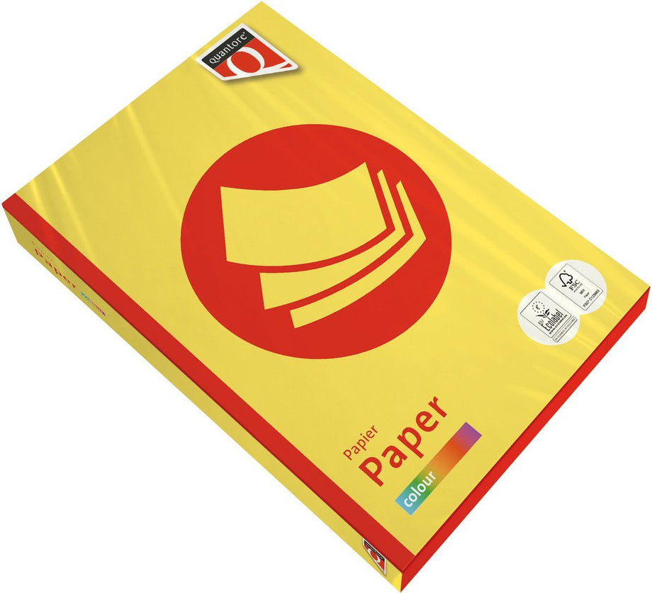 Kopieerpapier Quantore Colour A4 80gr zwavelgeel 500 vel | 5 stuks