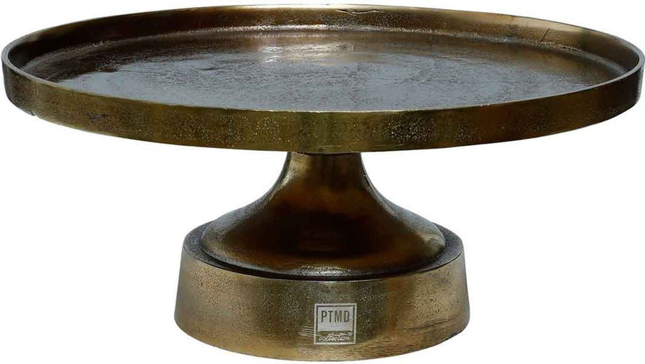 PTMD Tamor Rond Taartplateau Antiek - H15 x Ø40 cm - Aluminium - Koper