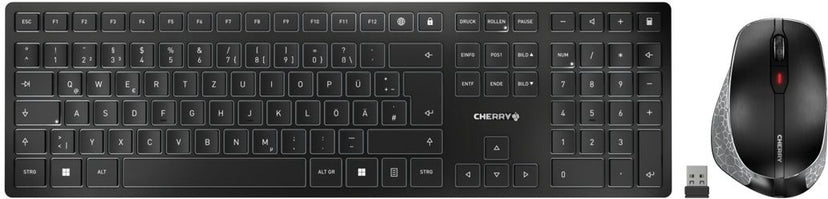 Cherry DW 9500 SLIM - Toetsenbord - Draadloos + Bluetooth - Qwertz DE - Zwart Grijs