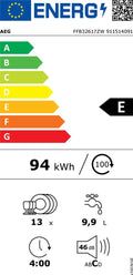 AEG FFB32617ZW - Vaatwasser - AirDry-technologie - QuickLift-korf