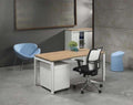 4 poots bureau Kubus breed 120CM diep 80CM bladkleur Ahorn framekleur Antraciet (Ral 7016)