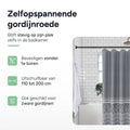 Gordijnroede - Zwart - 110 tot 200cm - Zonder boren - Rail - Uitschuifbaar - Gordijnrails compleet - Zelfklevend