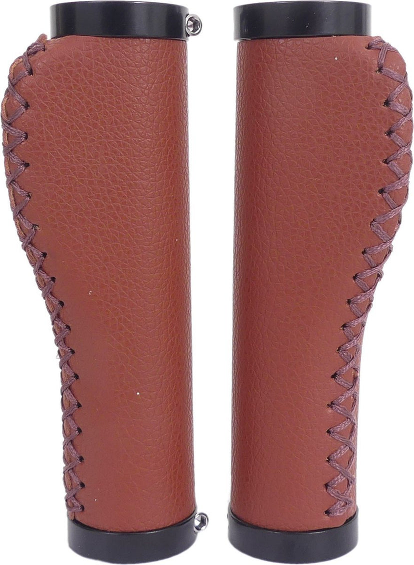 Handvatset Edge Leer incl Lockring - camel brown- 135/135mm (werkplaatsverpakking)