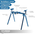 HYUNDAI onderstel voor afkortzaag - lichtgewicht en inklapbaar - hoogte verstelbaar - draagkracht 150 kg