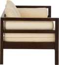 J-Line zetelbed Conie matras + 4 kussens - hout - donkerbruin