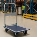 BRASQ Plateauwagen Inklapbaar - Transportkar - Draagvermogen 150 KG - Stalen frame - Zilver