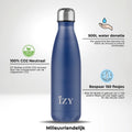 IZY Drinkfles - Marineblauw - Inclusief donatie - Waterfles - Thermosbeker - RVS - 12 uur lang warm - 500 ml
