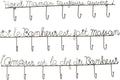 J-Line kapstok Spreuk - muurhanger - metaal - zwart - large - 3 stuks