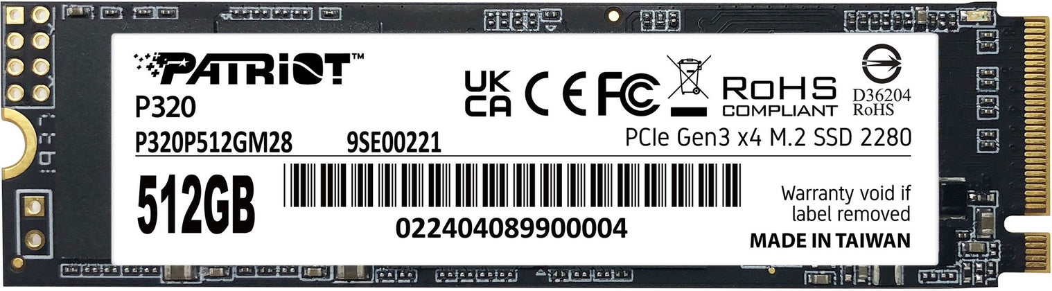 Patriot P320 - SSD M.2 80mm - 512GB NVMe PCIe 3.0 x4