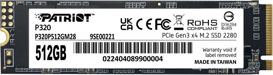 Patriot P320 - SSD M.2 80mm - 512GB NVMe PCIe 3.0 x4