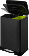 EKO Neo-Cube - Pedaalemmer 28+18L - RVS zwart - Soft-close - Vingerafdrukbestendig