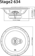 JBL Stage2 634 - Autospeakers - Ø 16,5 cm (6,5’ Inch) - 3-weg Triaxiaal - 250 Watt