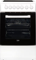 Beko FSM57100GW - Fornuis - Keramische kookplaat - Wit zwart