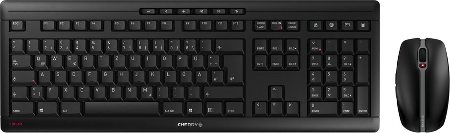 Cherry Stream Desktop Recharge - Draadloos Toetsenbord Qwertz DE - 115 Toetsen - Zwart