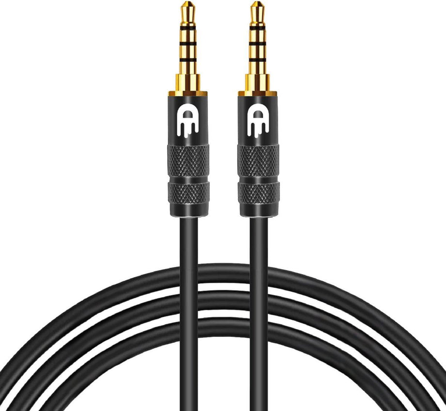 Drivv AUX Kabel 3.5 mm - Jack naar Jack - Verguld - Zwart - 2 meter