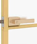 vidaXL - Binnendeur - smal - 93x201,5 - cm - gehard - glas - en - aluminium - goudkleur